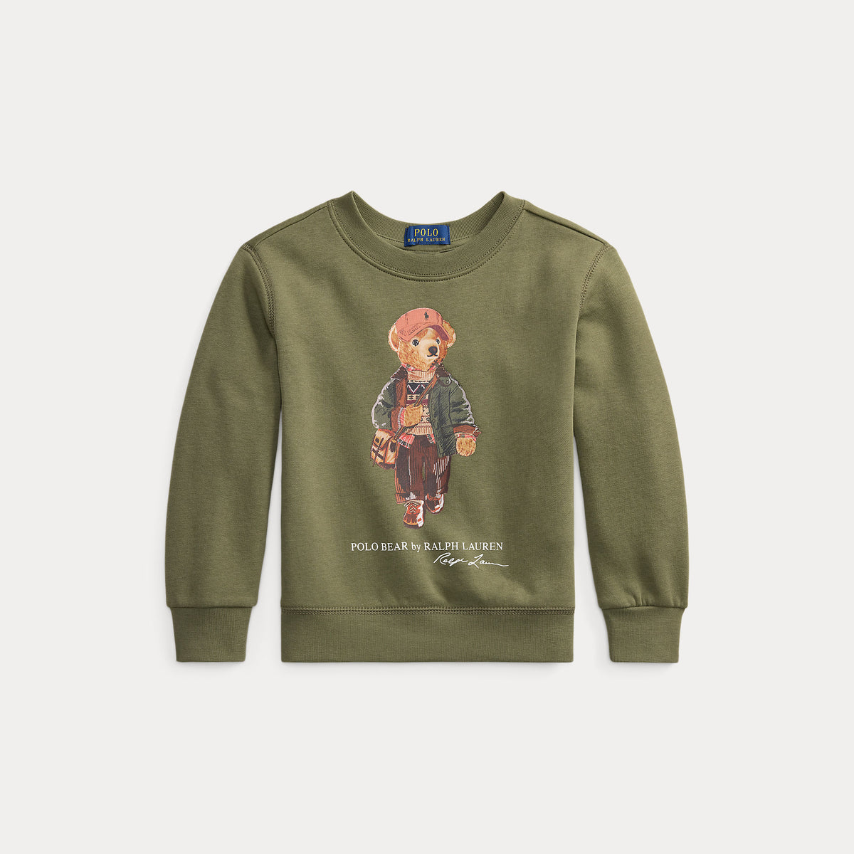 Boys Olive Green Bear Sweatshirt