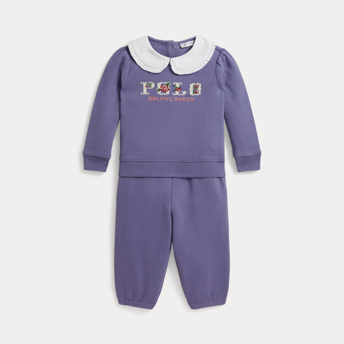 Ralph Lauren Infant Girls Summer Purple Tracksuit Set - front view
