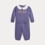 Ralph Lauren Infant Girls Summer Purple Tracksuit Set - front view