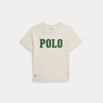 Ralph Lauren Boys Cream Polo T-Shirt - front view