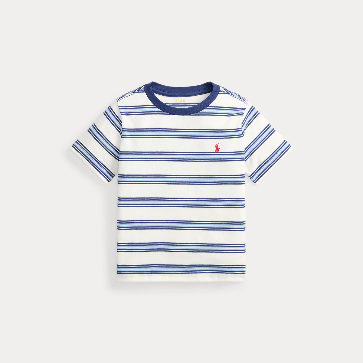 Ralph Lauren Boys Navy & Ivory Striped T-Shirt | Casa Childrenswear