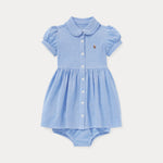 Ralph Lauren Baby Girls Blue Dress | Casa Childrenswear