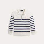 Ralph Lauren Boys Blue Half Zip Striped Sweatshirt | Casa Childrenswear