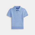 Ralph Lauren Boys Blue Cotton Cable Polo | Casa Childrenswear