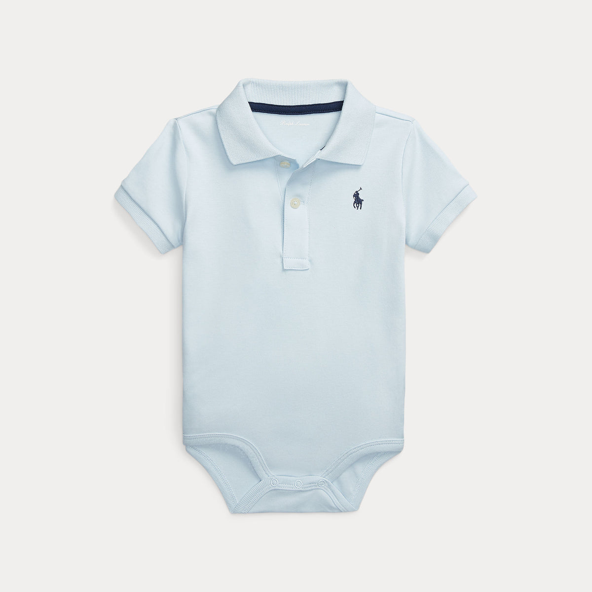 Ralph Lauren Baby Boys Blue Short Sleeve Romper | Casa Childrenswear