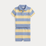 Ralph Lauren Baby Boys Stripe Polo and Short Set | Casa Childrenswear