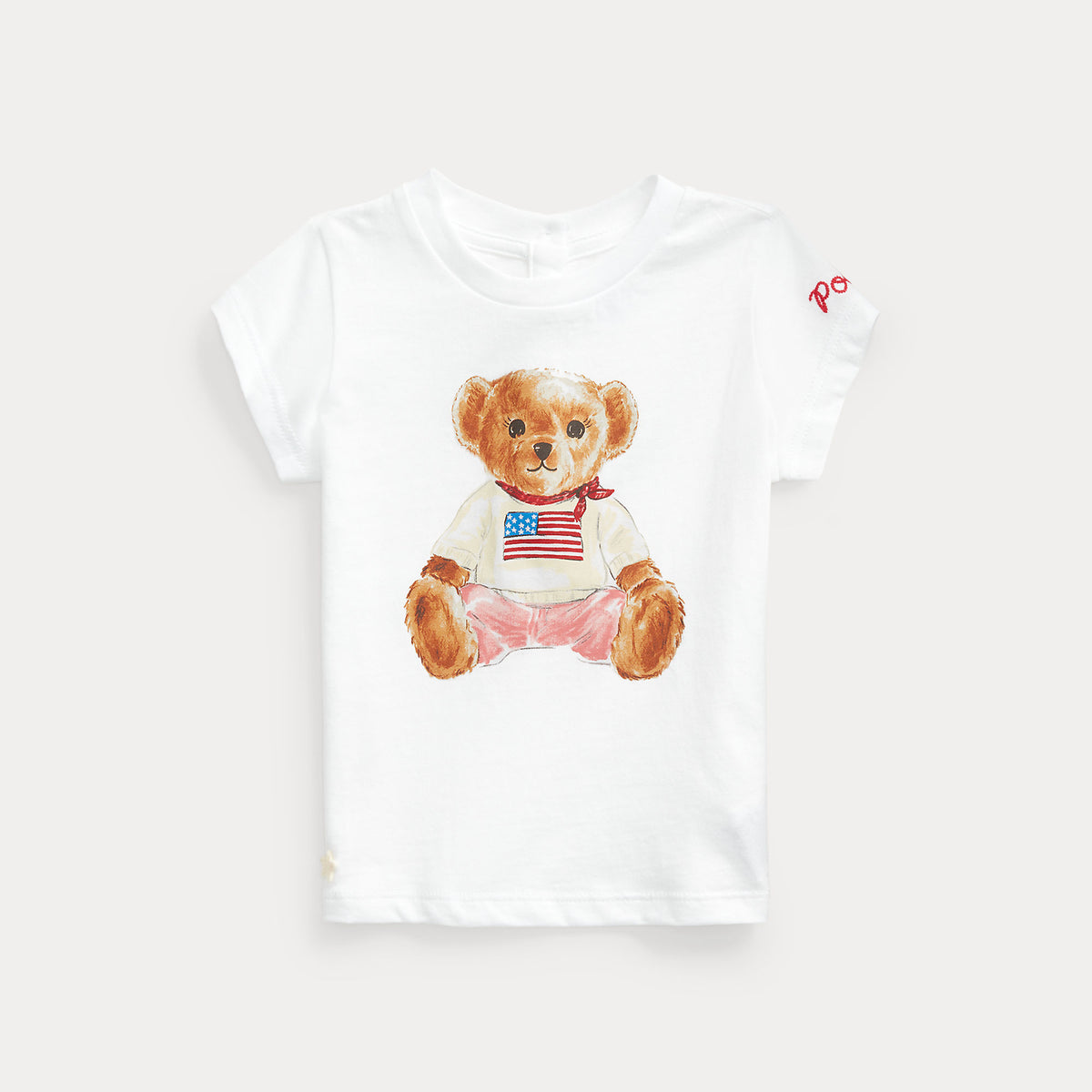 Ralph Lauren Baby Girls Pink Bear T-Shirt | Casa Childrenswear