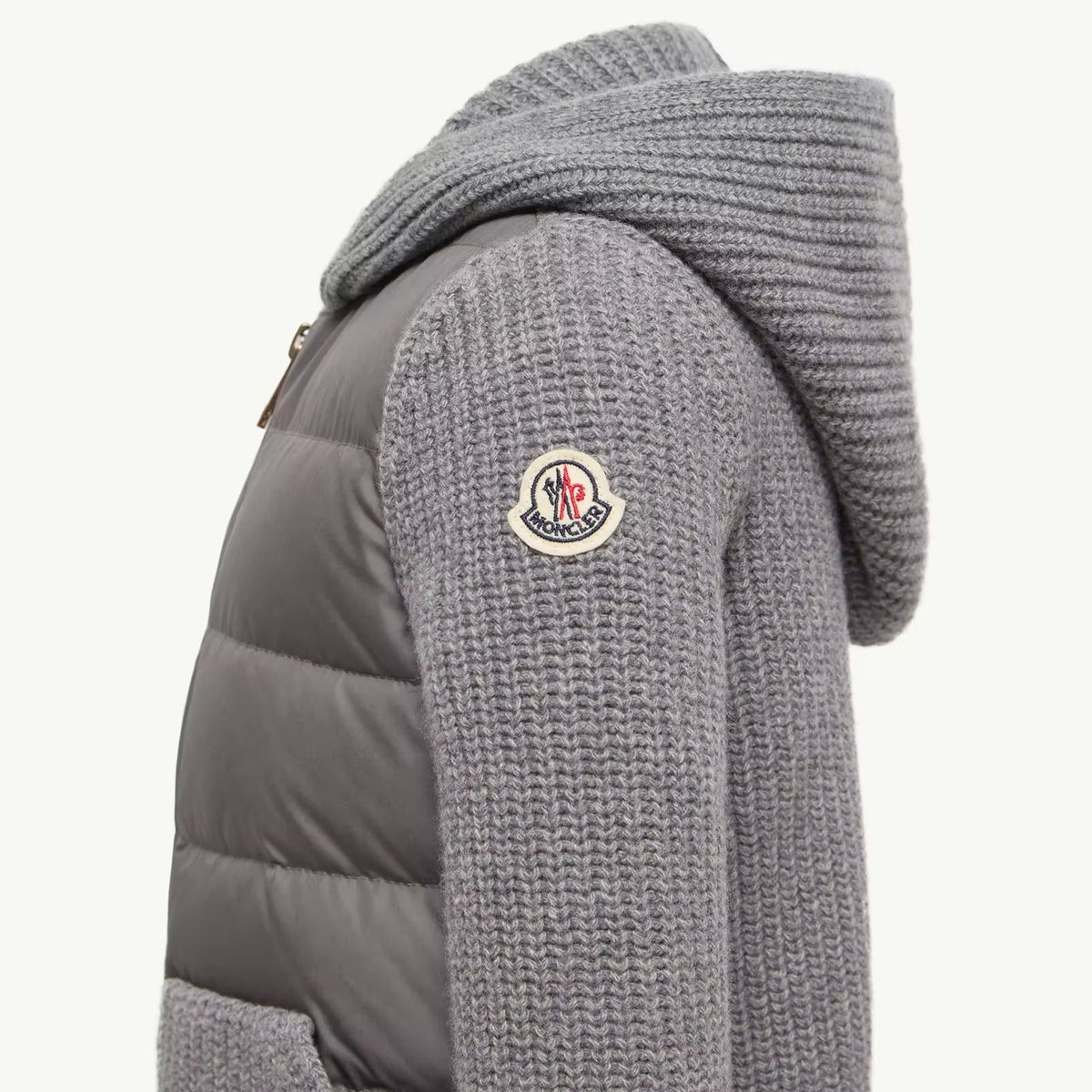 Moncler Enfant Girls Grey Knitted Jacket | Casa Childrenswear